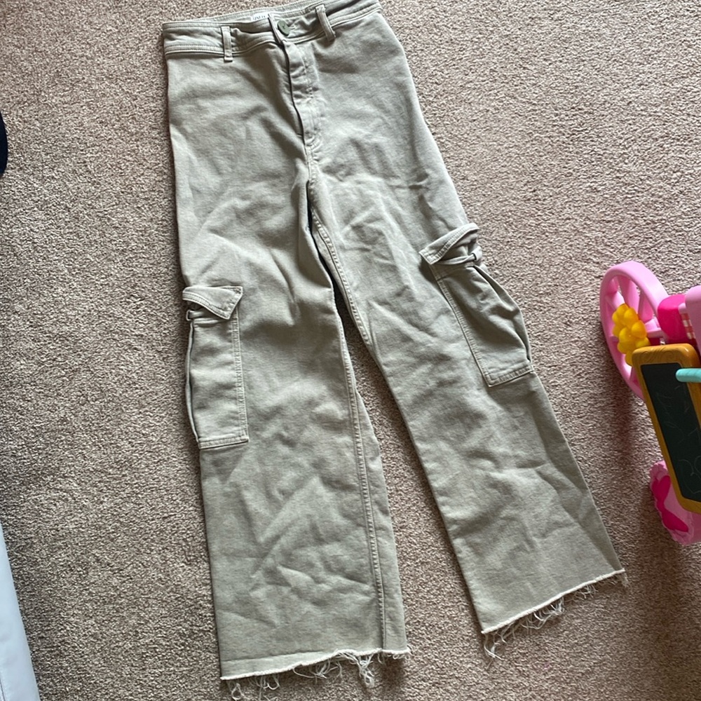 Wide leg zara crop cargo pants